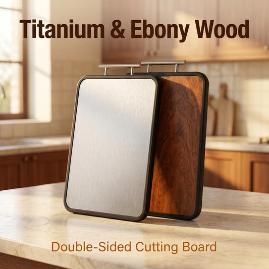 Titanium + Ebony Wood Dual-Side Cutting Board