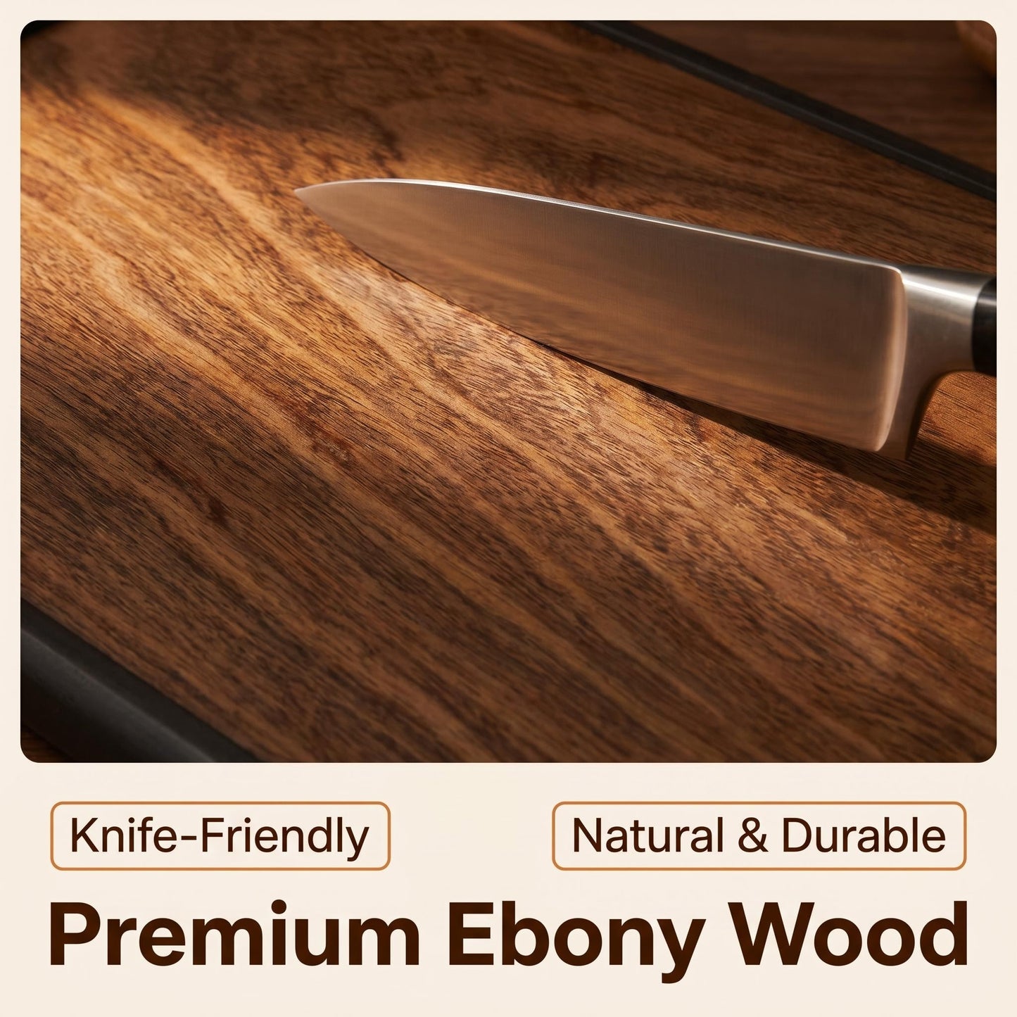 Titanium + Ebony Wood Dual-Side Cutting Board
